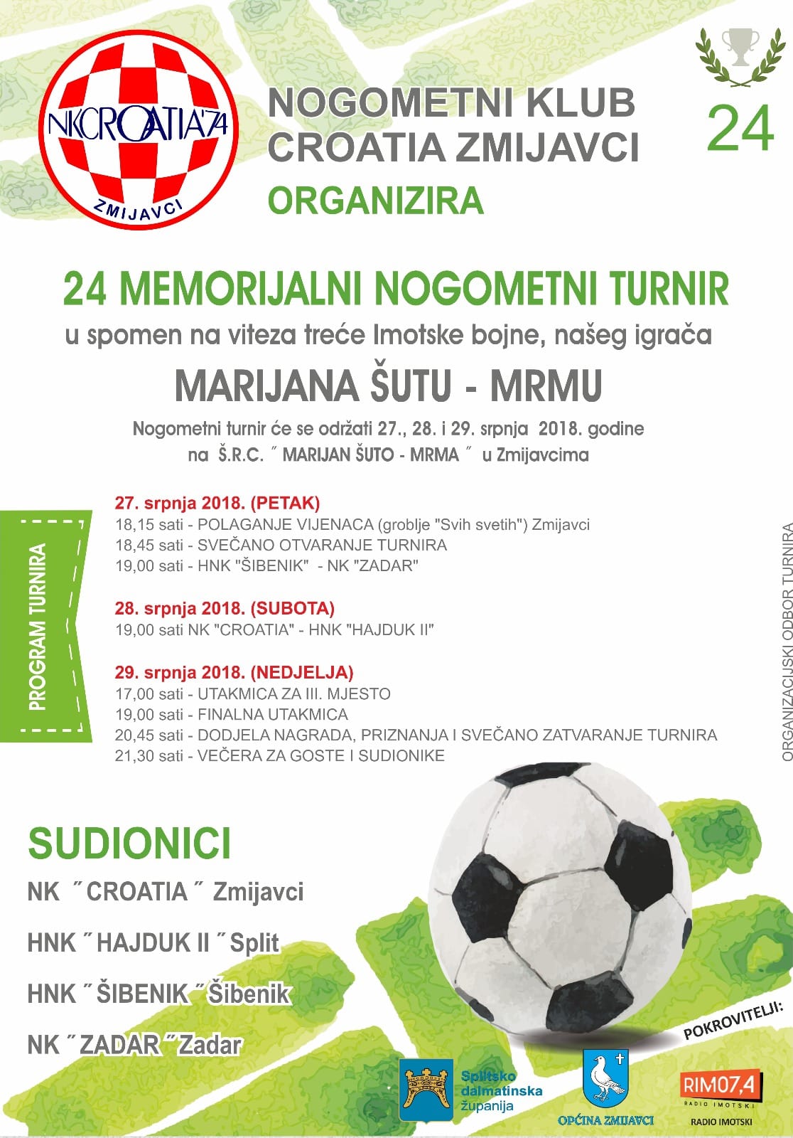 NK Croatia organizira 24. memorijalni turnir Marijan Šuto-Mrma